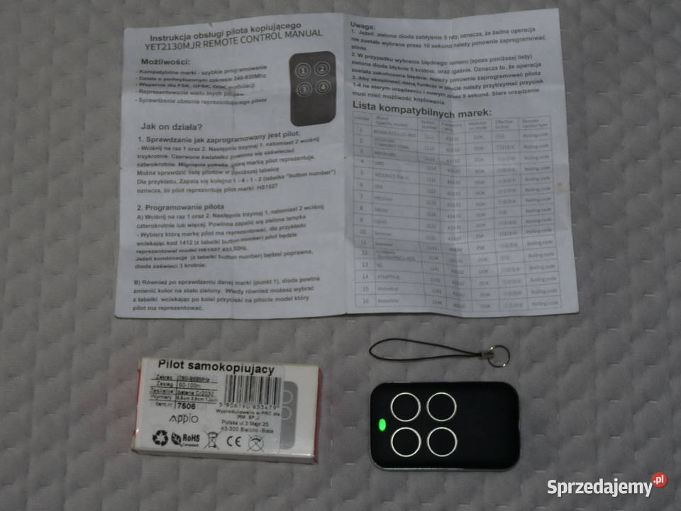 Pilot samokopiujący 280868 MHz czarny Pozostałe małopolskie Kraków