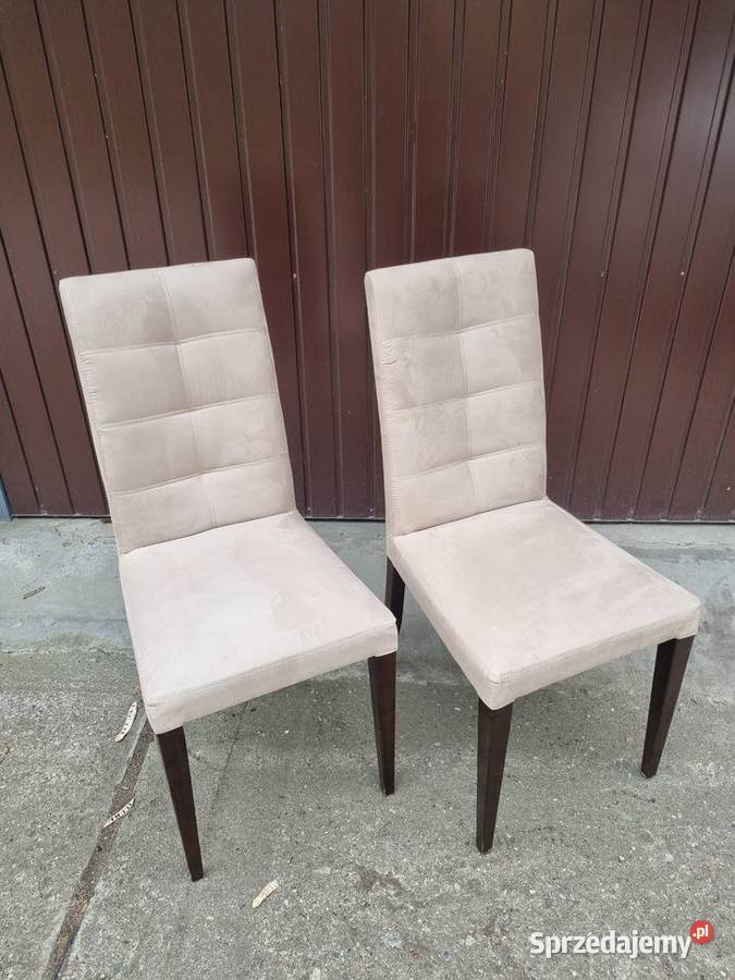 Krzesło tapicerowane welur beżowe stan odbiór Płock