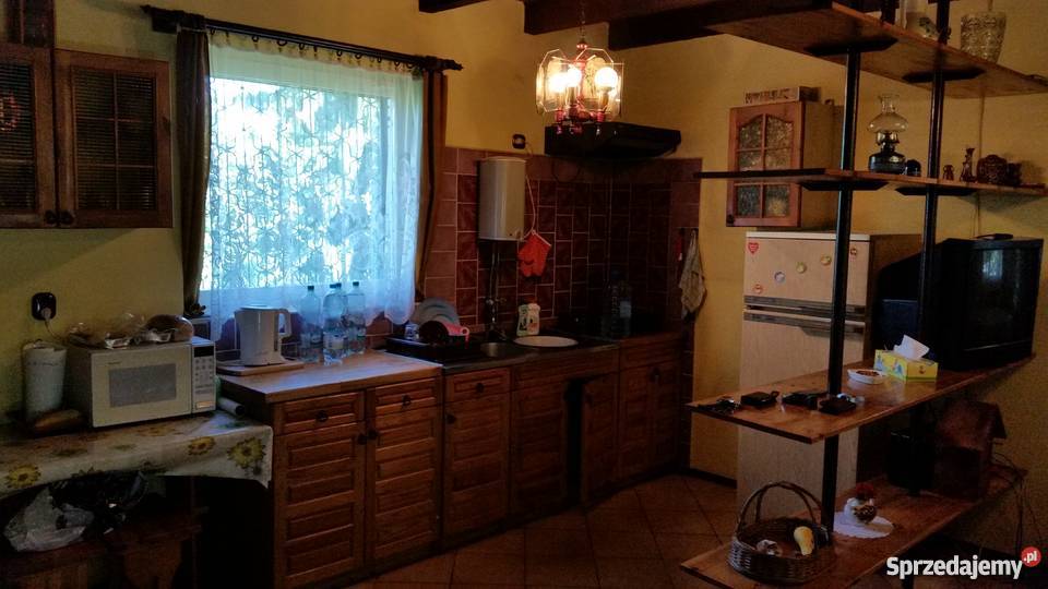 działkę jeziorem z domkiem muowanym asfalt Sapowice