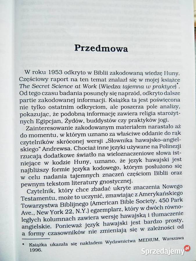 Huna w religiach świata Long książki antykwariat mazowieckie Warszawa