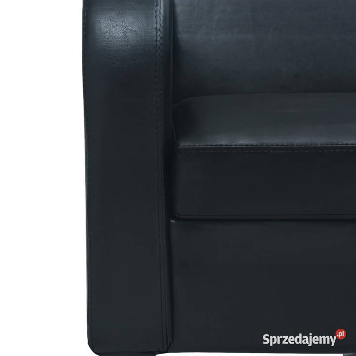 Sofa 2osobowa sztuczna skóra czarna WM245587 Sofy i kanapy mazowieckie