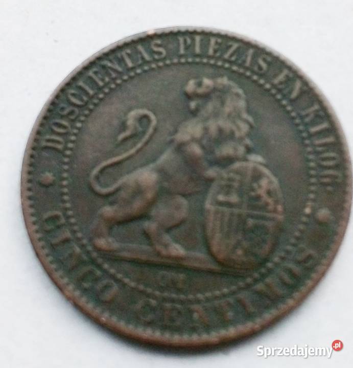 HISZPANIA5 CENTIMÓW1870 r Legionowo