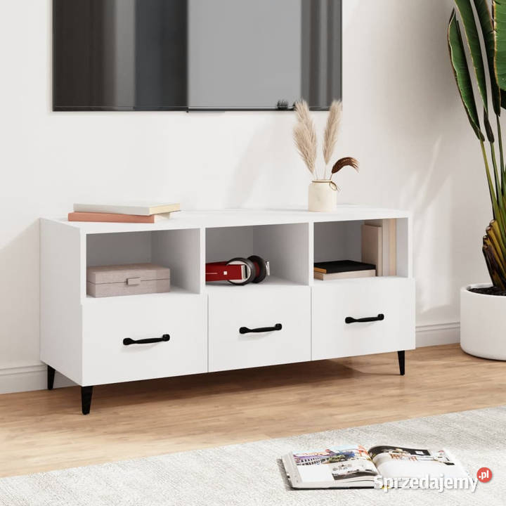 Szafka pod TV biała 102x35x50 materiał mazowieckie