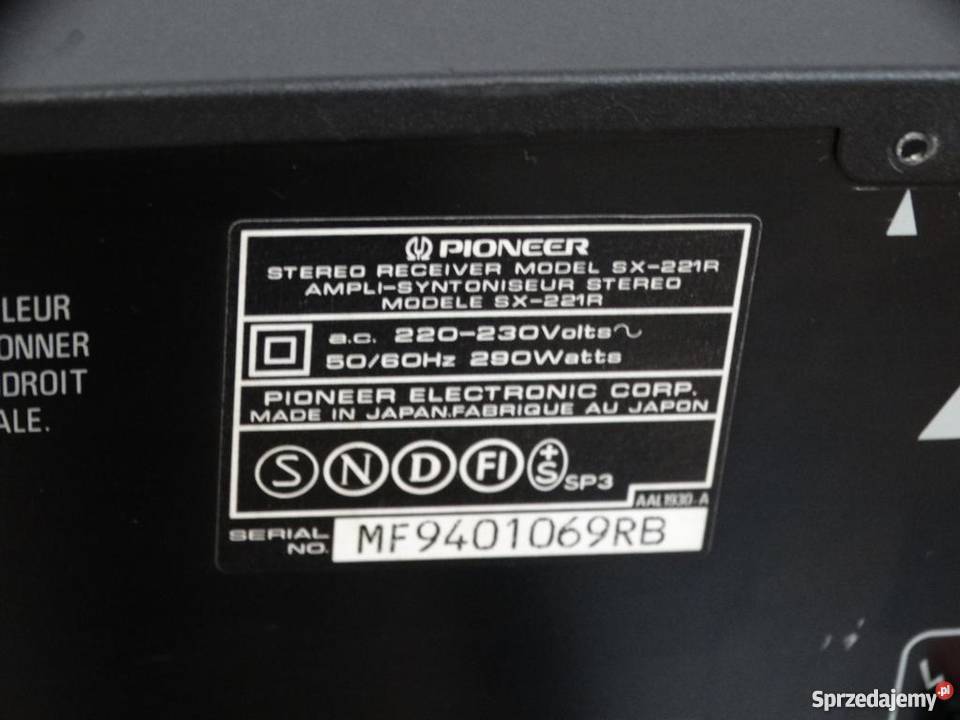 Amplificateur Pioneer SX-221R - Pour Pièces Détachées / Non Fonctionnel