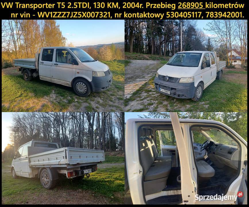 Vw Transporter t5 25tdi 130 2004r 268905 4x4 Piotrkowice sprzedam