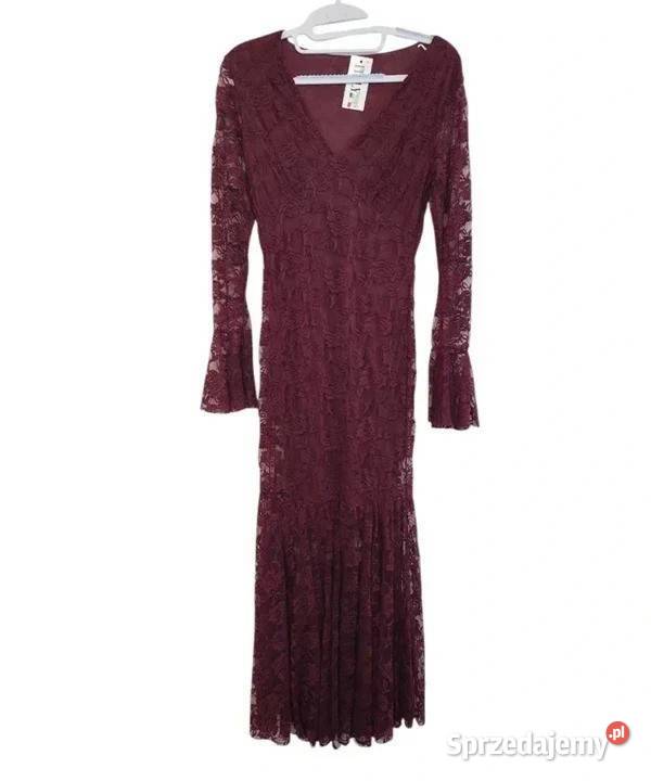 Sukienka koronkowa z długim rękawem zakończonym Wejherowo sprzedam