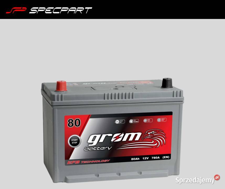 Akumulator GROM EFB START&STOP 80Ah 780A JAPAN Lewy Plus DTR Ostrowiec ...