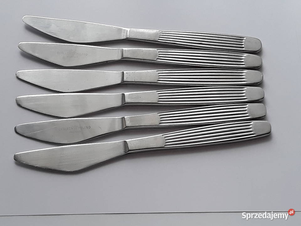 Noże 4 PASECZKI PASKI Gerlach sztućce PRL Wyposażenie wnętrz śląskie Dąbrowa Górnicza