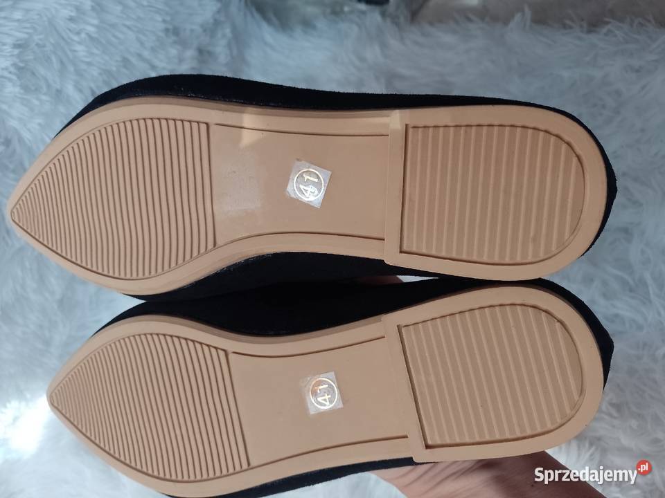 3940 Czarne baleriny biznesowe z Londynu NOWE 25.5cm Kraków