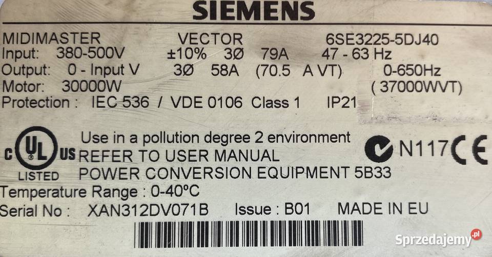 falownik 30kW 400V SIEMENS Pigża