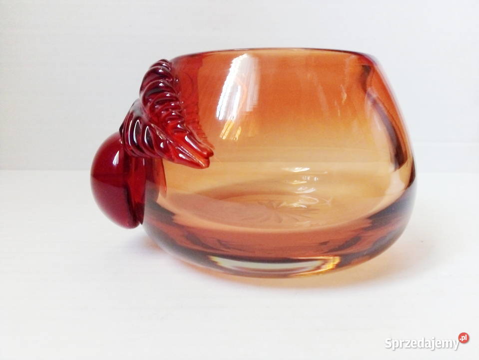 szkło kryształowe z czereśnią vintage PRL ZSRR Częstochowa