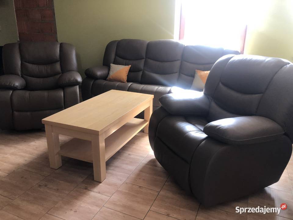 Zestaw REGAN 311relaksskóra naturalna 100Meble Komplety wypoczynkowe Dom i Ogród śląskie Jastrzębie-Zdrój