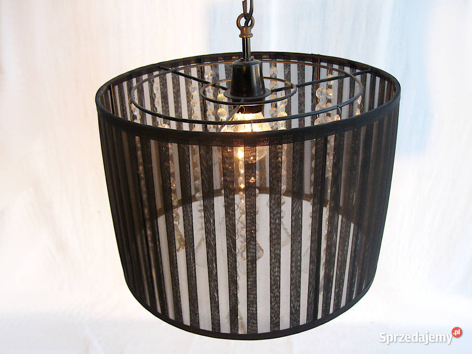 Lampa wisząca czarna kryształki Szczecinek sprzedam