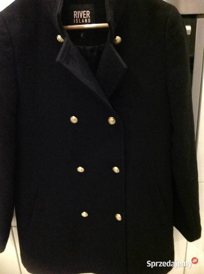 Czarny Płaszcz Damski RIVER ISLAND SM M NOWY lubuskie Nowa Sól