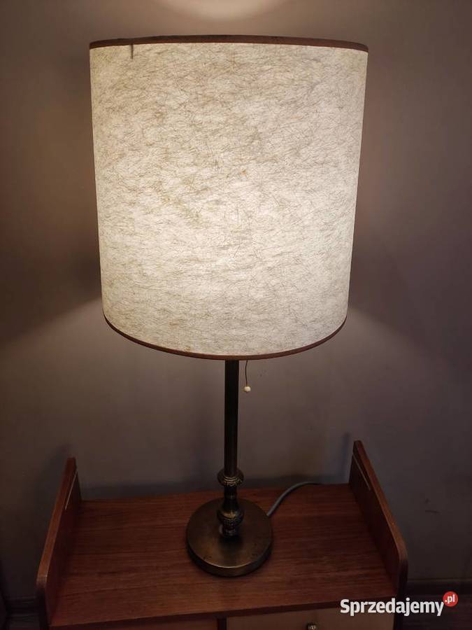 Lampa stara stołowa z abażurem Głuchołazy