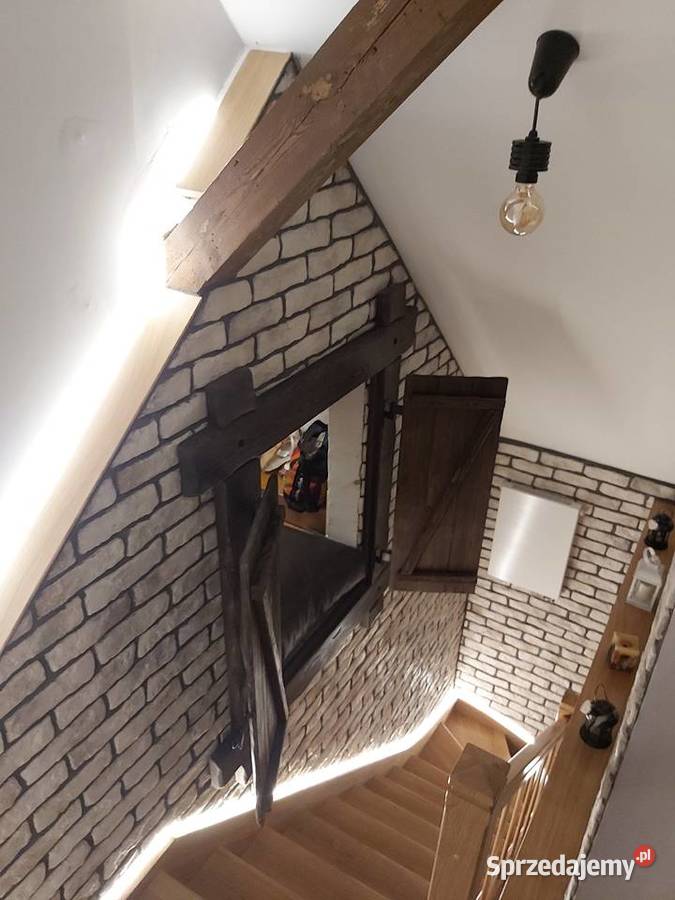 Rustykalna okiennica drewniana rękodzieło rama Radków