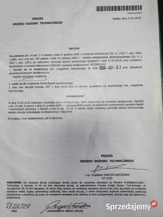 MBB HUBFIX 1000K książka dozór ważne UDT Rzędowice