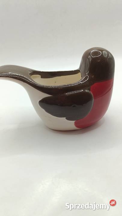 Figurka ceramiczna ptak rudzik pojemnik miseczka Porcelana i szkło Zamość