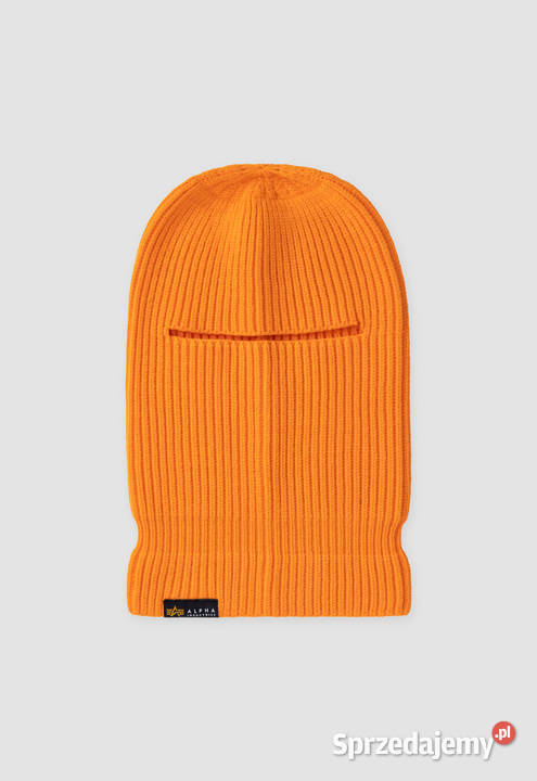 ALPHA INDUSTRIES kominiarka label czarna orange Rozmiar uniwersalny