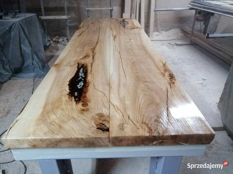 stół 300x100x7 monolit jesion żywica loft dąb Przysucha