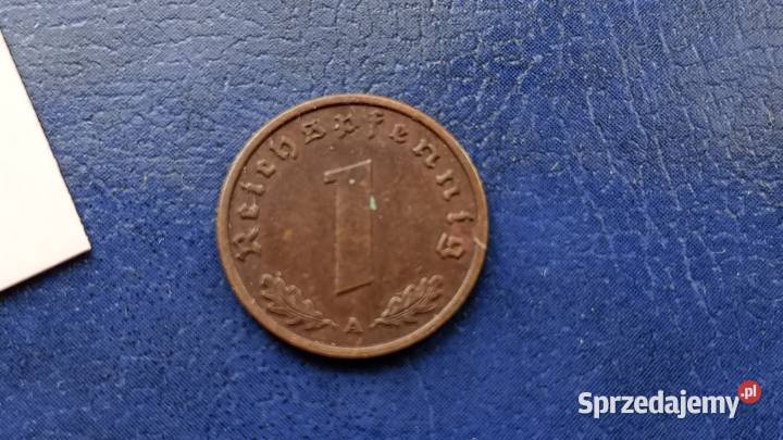 Stare monety 1 pfennig 1939 A Niemcy Numizmatyka podkarpackie Lesko