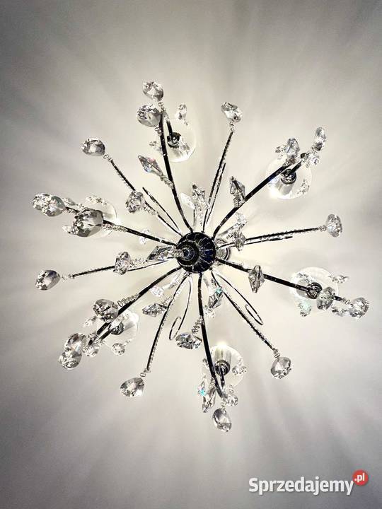 Żyrandol z kryształami górskimi lampa glamour Warszawa