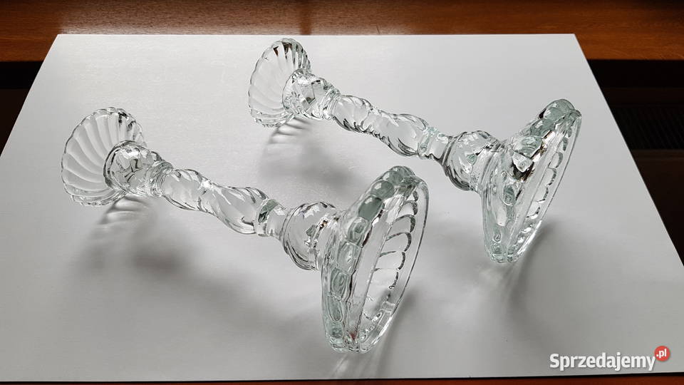 2x świecznik Spirelli świeczniki Ząbkowice szkło sprzedam