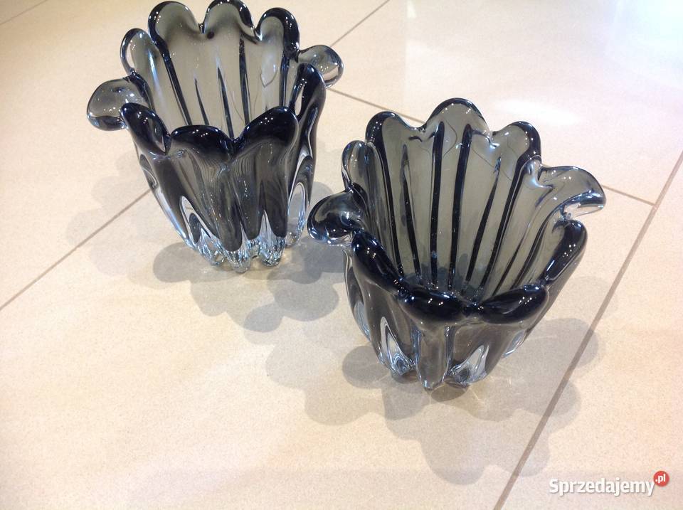 Wazon Szklany Falbanka 2 Grube Szkło Nowa Sól