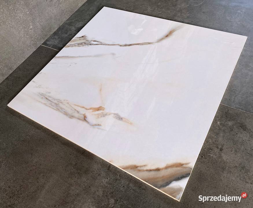 Gres polerowany CALACATTA 60x60 wysoki POŁYSK łódzkie Piotrków Trybunalski