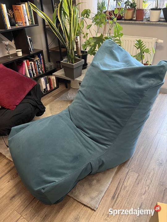 Fotel welurowy wypelniony kulkami styropianowmi Wrocław sprzedam