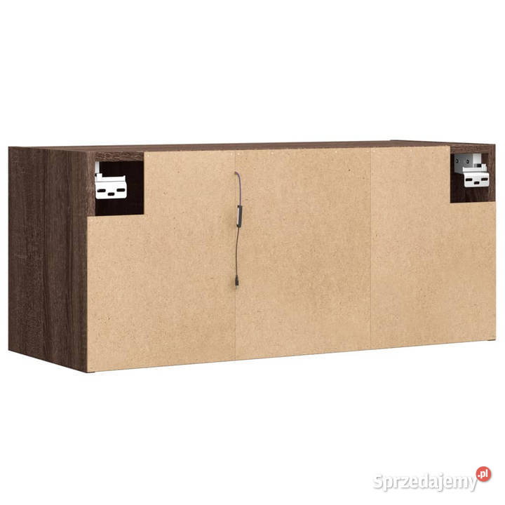 Ścienna szafka TV z LED brązowy dąb 80x31x35 Warszawa