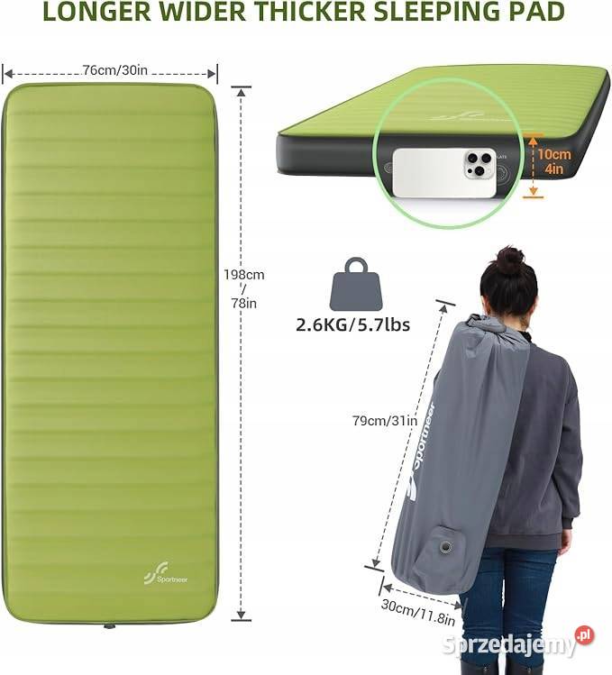 MATA SAMOPOMPUJĄCA MATERAC KEMPINGOWY 198 x 76 x Myszyniec sprzedam