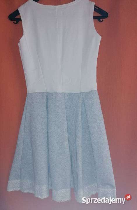 Sukienka Label białoszara na szerokich łódzkie Łódź sprzedam