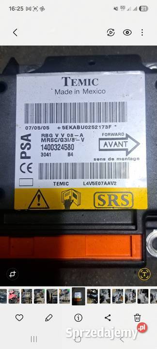 Moduł airbag citroen c8 1400324580 Wrocław sprzedam