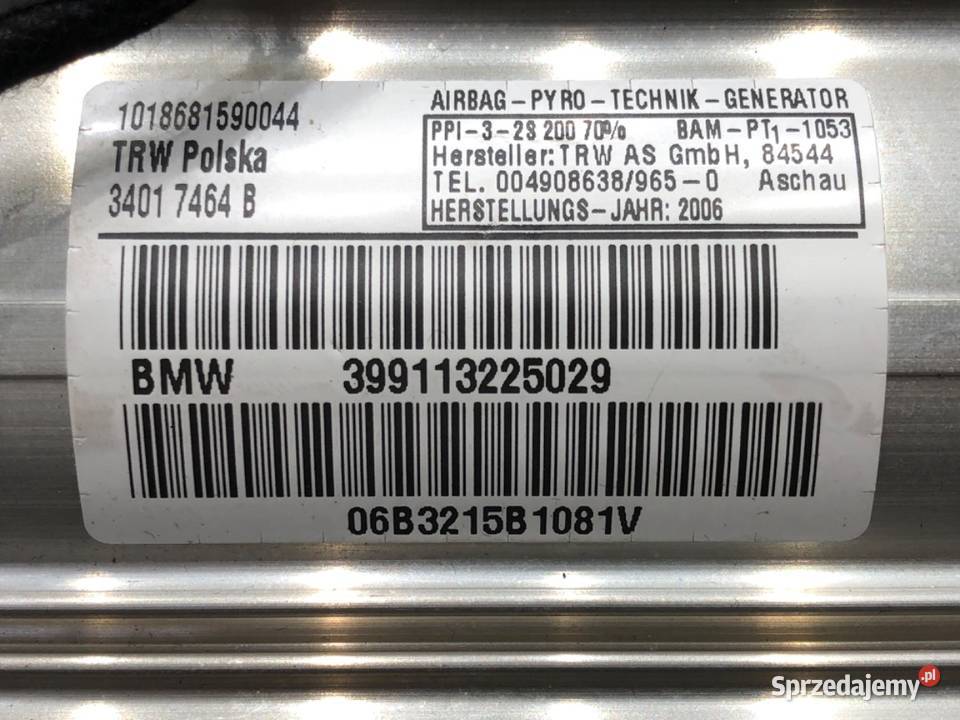 PODUSZKA POWIETRZNA PASAŻERA BMW E91