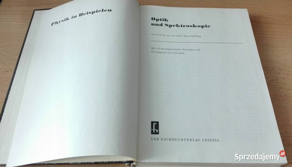 Optik und Spektroskopie Schilling Heinz Kultura i Rozrywka Gdańsk