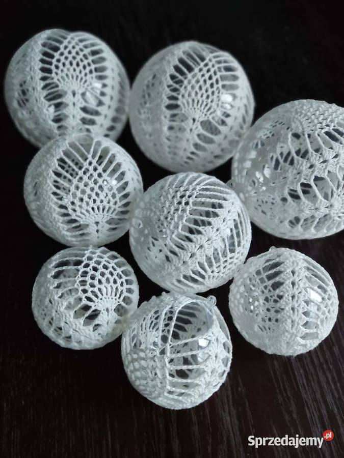 Bombki szydełkowe małe na wypełnieniu akrylowym Ropczyce