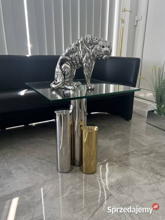 Noeoczesny złoty srebrny stolik kawowy ze stali nierdzewnej