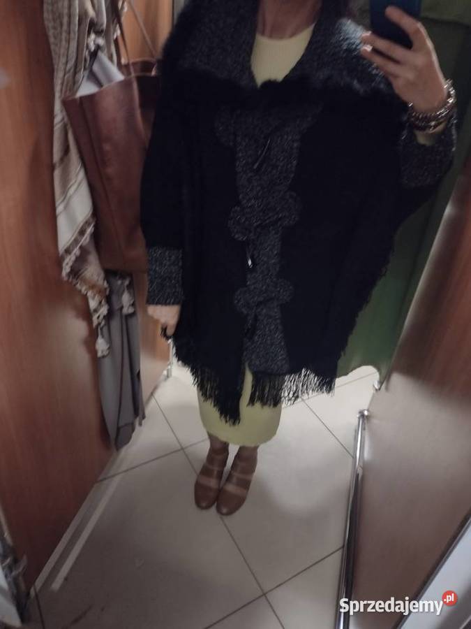 Wytworne futrzane Ponczo z Madrytu peleryna Kraków