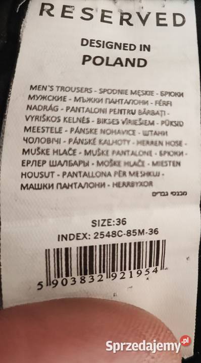 Spodnie męskie Reserved rozmiar 36 XL Reserved Odzież wyjściowa podlaskie Białystok