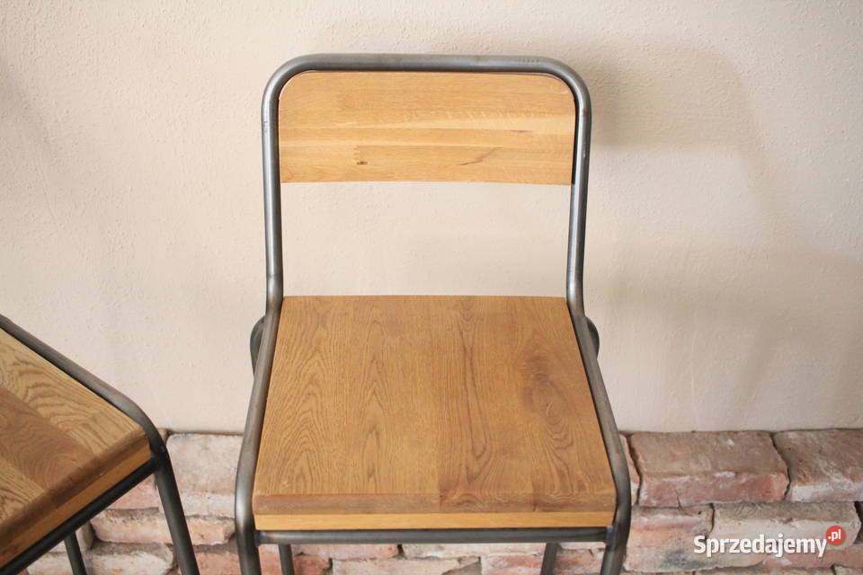 Drewniane hokery do jadalnisalonu metalowa rama Pszczyna