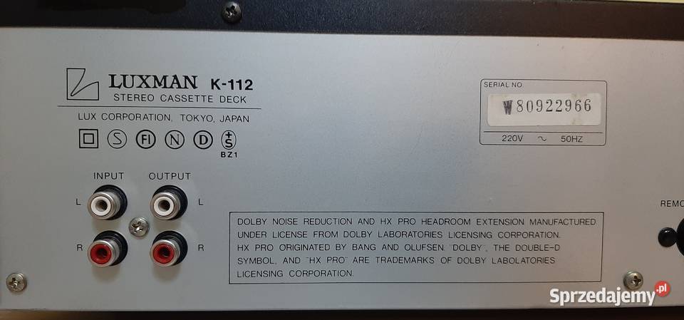 Luxman K 112 trzygłowicowy magnetofon 20Hz 21kHz sprzedam