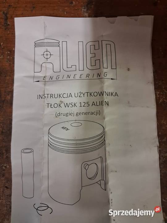 Wsk 125 nowy tłok 1 szlif Łąka