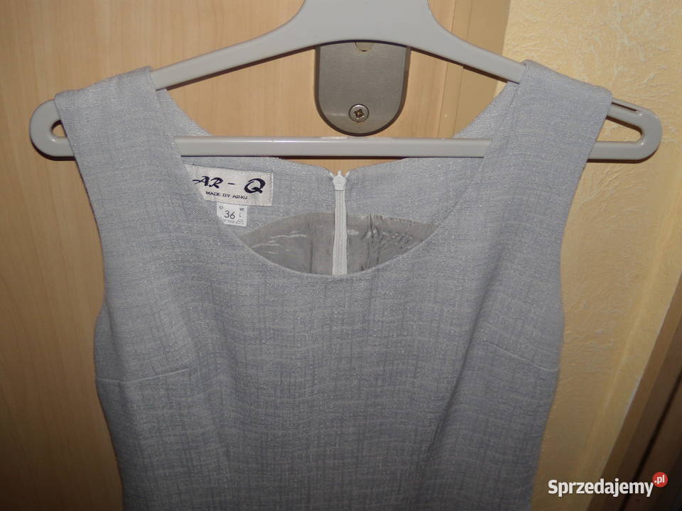 Sukienka szara klasyczna mazowieckie Warszawa