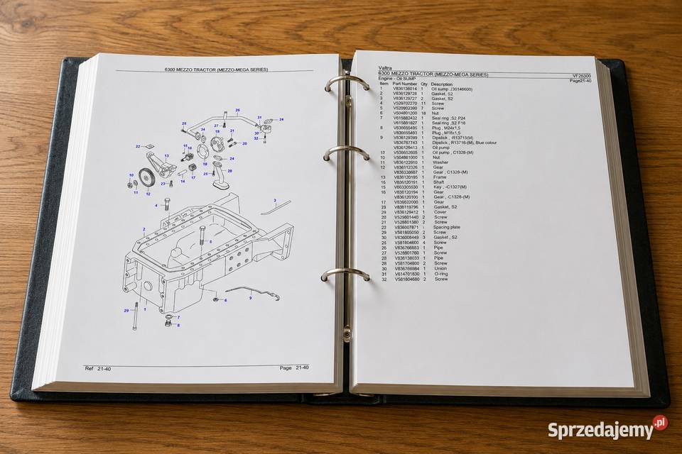 Katalog części do ciągnika VALTRA 6300 761 stron Gdańsk