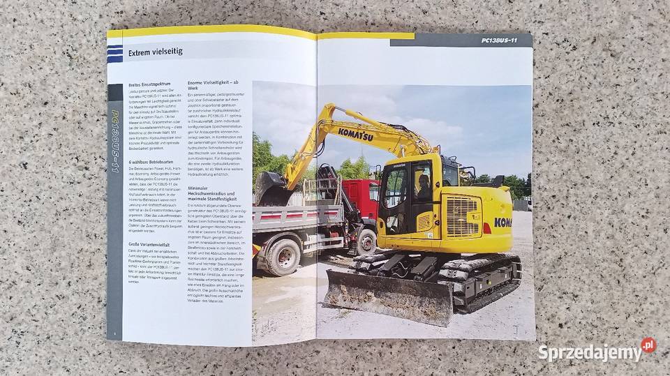 KOMATSU PC 138 Koparka gąsienicowa Prospekt Rok wydania 2019 Poradniki, albumy i reportaże sprzedam