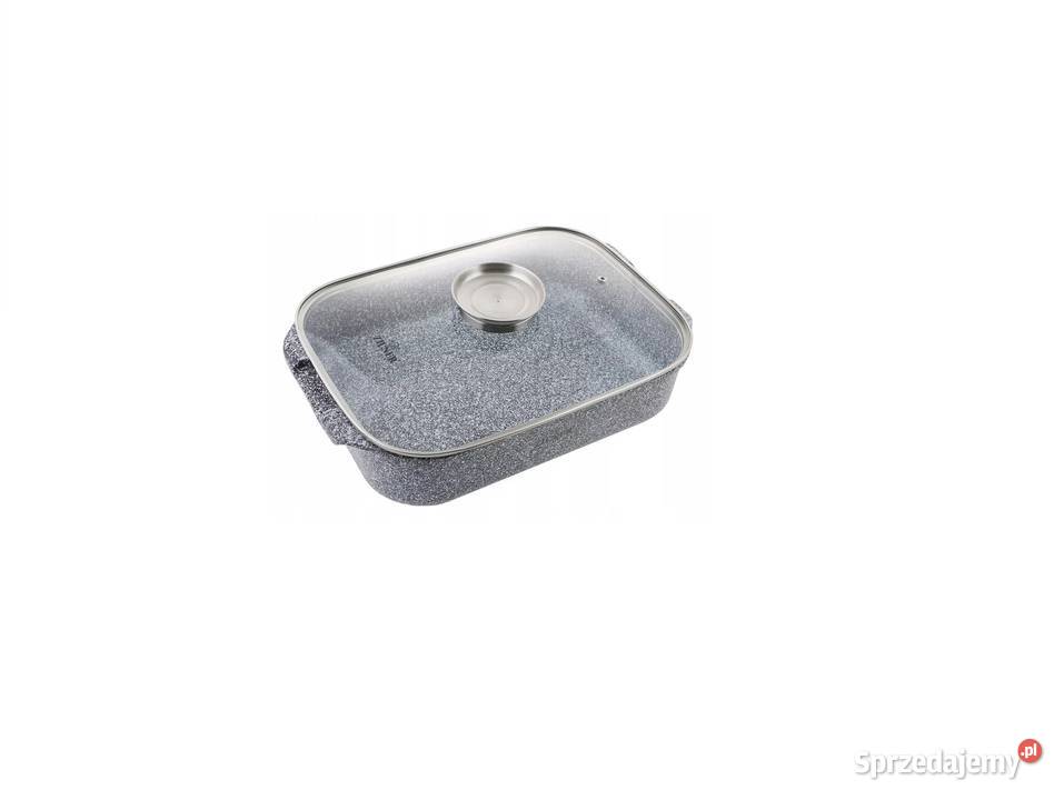 139 Brytfanka szklana plaska szara czarna ZILNER Zabrze