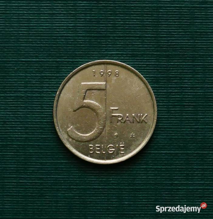 BELGIA 5 franków 1998r Napis holendersku BELGI Gliwice