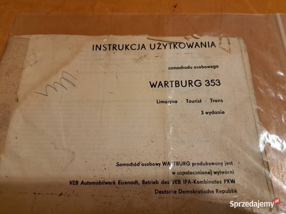 Instrukcjia Wartburg Mercedes 123 VW Vento Słupsk