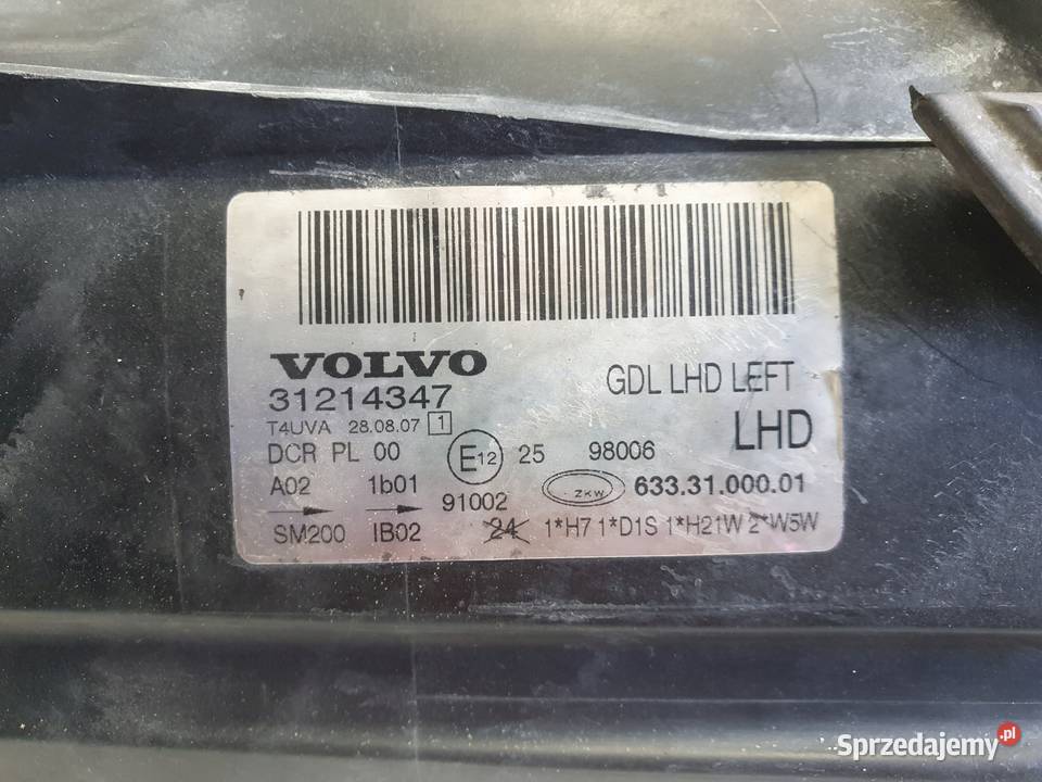 LAMPA LEWA Volvo S80 II V70 III XENON KOMPLET Rudka